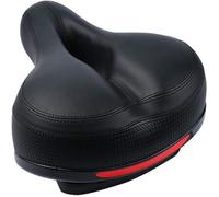 Selle de vélo - INF - Large et amortissante - Noir - Mousse à mémoire - Cuir PVC