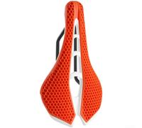 Selle de vélo légère avec centre creux et structure 3D en nid d'abeille pour une meilleure circulation de l'air et un soulagement de la pression sur les vélos de route et de montagne (orange)