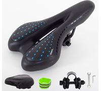 Selle de vélo Mucola MTB Noir/Bleu Siège de vélo E-Bike Unisexe Acier Mousse à mémoire de forme Selle de randonnée avec suspension Aération Ergonomique