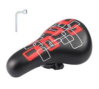 Selle de vélo pour enfant - Siège de vélo extra doux et imperméable pour garçon/fille - Rembourrage antidérapant - Large coussin de vélo Dual Shock pour VTT de 12 14 16 18 20 pouces (noir et rouge)