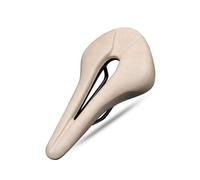 Selle de vélo Respirante et Creuse en Cuir PU, siège Souple et Confortable, Coussin Monobloc for vélo de Route et de Montagne(Beige)
