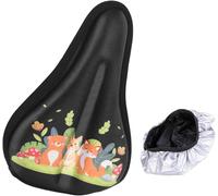 Selle De Vélo Souple Pour Enfant Avec Coussin De Siège En Gel,Stable Et Respirante,Motif Animal,Taille 22 X 15 Cm,Pour La Plupart Des Vélos D'enfants,Housse Imperméable