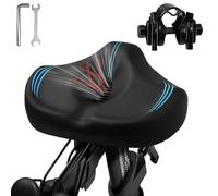 Selle de vélo surdimensionnée pour homme et femme, coussin de siège de vélo extra large, imperméable et confortable, en mousse à mémoire de forme, convient pour vélos Peloton, vélos d'appartement