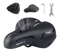 Selle de Velo Ultra Confortable,Selle de Vélo Gel Ergonomique, avec Housse étanche et clé à molette,Douce,Respirante,amortissante,pour VTT Vélo Exercice et Vélos de Route-Rouge