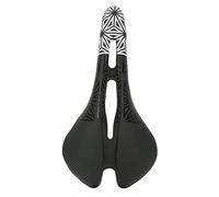 Selle de vélo ZIXINNKC avec Coussin de Selle en Cuir Microfibre amortissant, Creuse et Respirante, dotée d'un Arceau en Acier et d'une Base en Nylon. (Noir et Argent)
