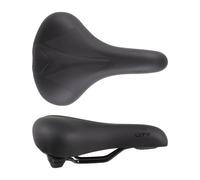 SELLE DE VILLE UNISEXE WAG NOIR ERGONOMIQUE ACIER 7MM 260X185MM 400G VÉLO