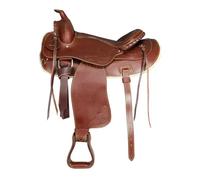 Selle de western arrondie pour cheval Lakota Stondata Silver Wire Marron 16"