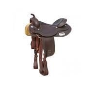 Selle de western pour cheval en cuir Pool's Regular Skirt 1010 Noir 16" / Quarter Tree
