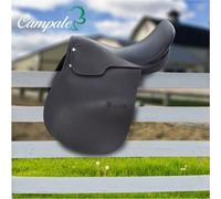 Selle d'équitation polyvalente en cuir véritable Semiquarter Pony Shetty marron, Taille en pouces:17