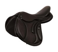 Selle d'obstacle pour cheval Equestro Las Vegas Double Leather Marron 16,5"