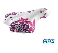 Selle enfant kid 12/14/16 pouces monte grappa 995 ok go blanc/rose avec chariot de selle