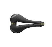 Selle Italia Diva Gel Flow - Selle Vélo Femme Route, Ville, VTT, Cadre Manganèse, Gel Confortable - Taille L2, Noir/Or