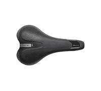 Selle Italia Sportourer by Garda Man Gel - Selle Vélo Homme, Inserts Hi-Viz, Revêtement Soft-Touch, Rembourrage Gel - Taille Unique, Noir
