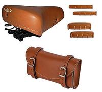 Selle Montegrappa avec ressorts + pochette + poignées + manopolini Frein vélo Graziella - Époque - r - Hollande/Vintage - Marron