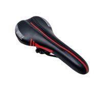 Selle Montegrappa en Cuir éco avec intérieur en Mousse/Gel pour vélo de Course Trekking Cross MTB Couleur Noir Rouge