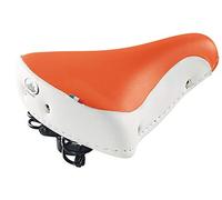 Selle Montegrappa Selle de vélo Cruiser Selle Confortable SM 08 F en 6 Couleurs, Blanc/Orange.