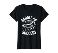 Selle pour réussir Un Cheval Positif T-Shirt Graphique avec Valeur, Femme, Noir, M