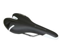 Selle newton route-vtt kinetic noir deco blanc-noir 260x140mm rail cromoly argen