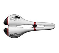 Selle San Marco ASPIDE Racing - Selle Vélo Route, Légère, Forme Anatomique Incurvée, Siège Étroit, Rail Xsilite - Taille S2, Blanc