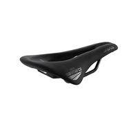Selle San Marco SHORTFIT 130 Dynamic - Selle Vélo Route Courte et Ergonomique avec Trou Central, Rails en Acier Manganèse - Taille S3, Noir