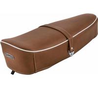 Selle SIP Classic beige marron RAL 8024 avec passepoil blanc et sangle sans serrure