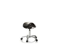 HJH Office Tabouret selle Ortho Sit simili cuir noir – ergonomique, réglable, roulettes