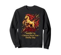 Selle Up Chinois Année Derby Day Fire Horse & Roses Sweatshirt