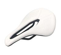 Selle Velo Route,Selle VTT Coussins de vélo Coussin Nez Court élargi Coque inférieure en Plastique à Haute teneur Acier Arc Selle Chrome-molybdène(White)