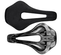 Selle Velo Route,Selle VTT Selle de vélo imprimée en 3D, ultralégère, Creuse, Confortable et Respirante, Fibre Carbone, for VTT, Route Gravier(Black Plastic Base)