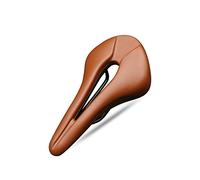 Selle Velo Route,Selle VTT Selle de vélo Respirante et Creuse en Cuir PU, siège Souple Confortable, Coussin Monobloc for VTT, Route Montagne, pièces Cyclisme(Light Brown)