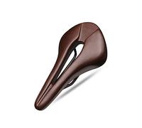 Selle Velo Route,Selle VTT Selle de vélo Respirante et Creuse en Cuir PU, siège Souple Confortable, Coussin Monobloc for VTT, Route Montagne, pièces Cyclisme(Brown)