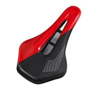 Selle Velo Selle de vélo Montagne ultralégère VTT siège Route à Nez Court Selle Prostate Creuse en Cuir PU pièces(Red)