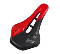 Selle Velo Selle de vélo Montagne ultralégère VTT siège Route à Nez Court Selle Prostate Creuse en Cuir PU pièces(Red)