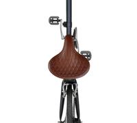 Selle vélo XXL mousse à mémoire de forme ergonomique universelle marron | PU, mousse, forme d'aile, amortissant les chocs, protection du coccyx, 25 x 27 cm, 1,08 kg, adaptateur, vélo de ville, VTT