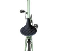 Selle vélo XXL mousse à mémoire de forme ergonomique universelle noire | PU, mousse, forme d'aile, amortissant les chocs, protection du coccyx, 25 x 27 cm, 1,08 kg, adaptateur, vélo de ville, VTT