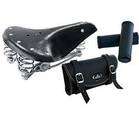 Selle vintage (sans Montegrappa) (Noir), Accessoires Vélo + sacoche (Montegrappa) mod. 0016 (noir), Paire de poignées (Montegrappa) (noir)