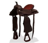 Selle, bridon et col de poitrine Cuir véritable 17 po Marron