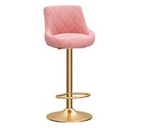 Selles de Bar Modernes de Hauteur de Barre de Barre | Siège en Velours | Jambe en métal doré | Rendez-Vous et Base Chrome pour Le comptoir du Bar à Petit-déjeuner Home Barstools (Rose, 1pc) (Rose)