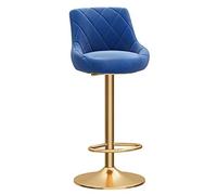 Selles de Bar Modernes de Hauteur de Barre de Barre | Siège en Velours | Jambe en métal doré | Rendez-Vous et Base Chrome pour Le comptoir du Bar à Petit-déjeuner Home Barstools (Rose, 1pc) (Bleu)