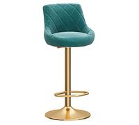Selles de Bar Modernes de Hauteur de Barre de Barre | Siège en Velours | Jambe en métal doré | Rendez-Vous et Base chromés pour Le Petit-déjeuner Bar Coucheur Home Barstools (Rose, 1pc) (Vert) Made