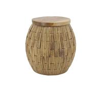 Sellette en jacinthe et teck naturel