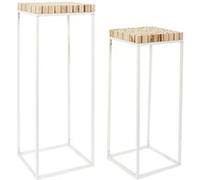 Sellette gigogne rondin (Lot de 2) Blanc G