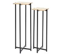 Sellette - home deco factory - loka - bois et métal - noir et marron