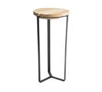 Sellette industrielle fer plat haute plateau bois 50x29 cm - Made in France