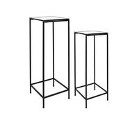 The Home Deco Factory - Sellette plateau imitation marbre Felicity Lot de 2 Noir G