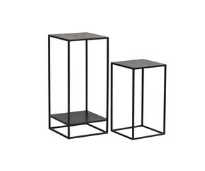 Sellettes gigognes en métal noir L34 cm (lot de 2) IGGY