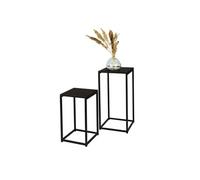 Sellettes set de 2 Charleston acier - Noir - Urban living Noir mat