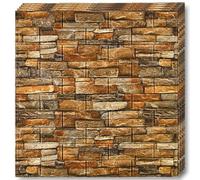 Selling Depot Papier peint adhésif 3D marron effet pierre naturelle - Lot de 30 feuilles (70 x 77 cm, 15,9 m²) auto-adhésif, imperméable, insonorisant - cuisine, salle de bain, chambre, murs de