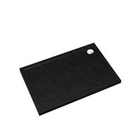 Sellon 24® Receveur de douche carré rectangulaire en pierre noire effet pierre noire 90 x 120 x 4,5 cm