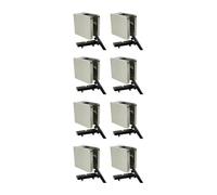 Sellon24 Lot de 8 pinces à verre carrées en acier inoxydable V2A - 45 x 45 mm - Pour verre de 10,76 mm - Modèle 21 - Pour tube de 42,4 mm de diamètre - Poncé - Avec 16 inserts en caoutchouc et 16